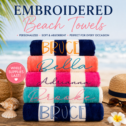 Personalized Embroidered Beach Towel