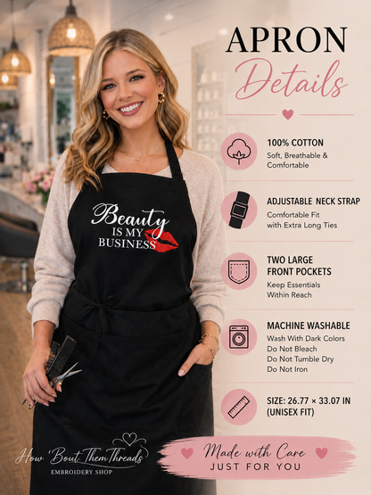 Beauty Is My Business Embroidered Salon Apron