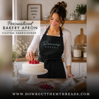 Personalized Embroidered Bakery Apron