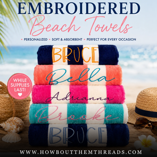 Personalized Embroidered Beach Towel