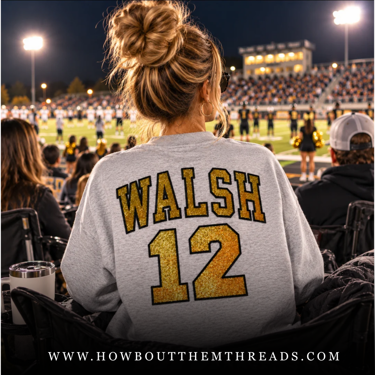 Personalized Game Day Sweatshirt | Custom Glitter Name & Number