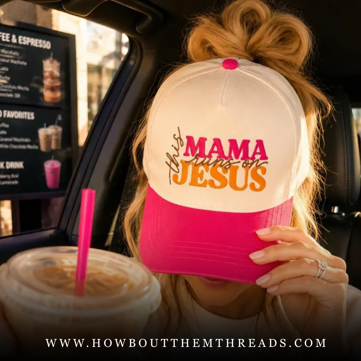 This Mama Runs on Jesus Trucker Hat | Christian Faith Baseball Cap