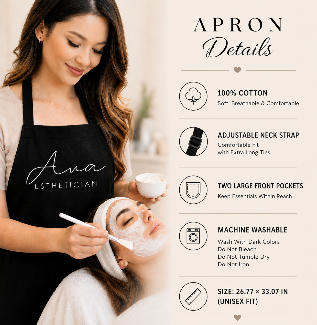 Personalized Esthetician Apron