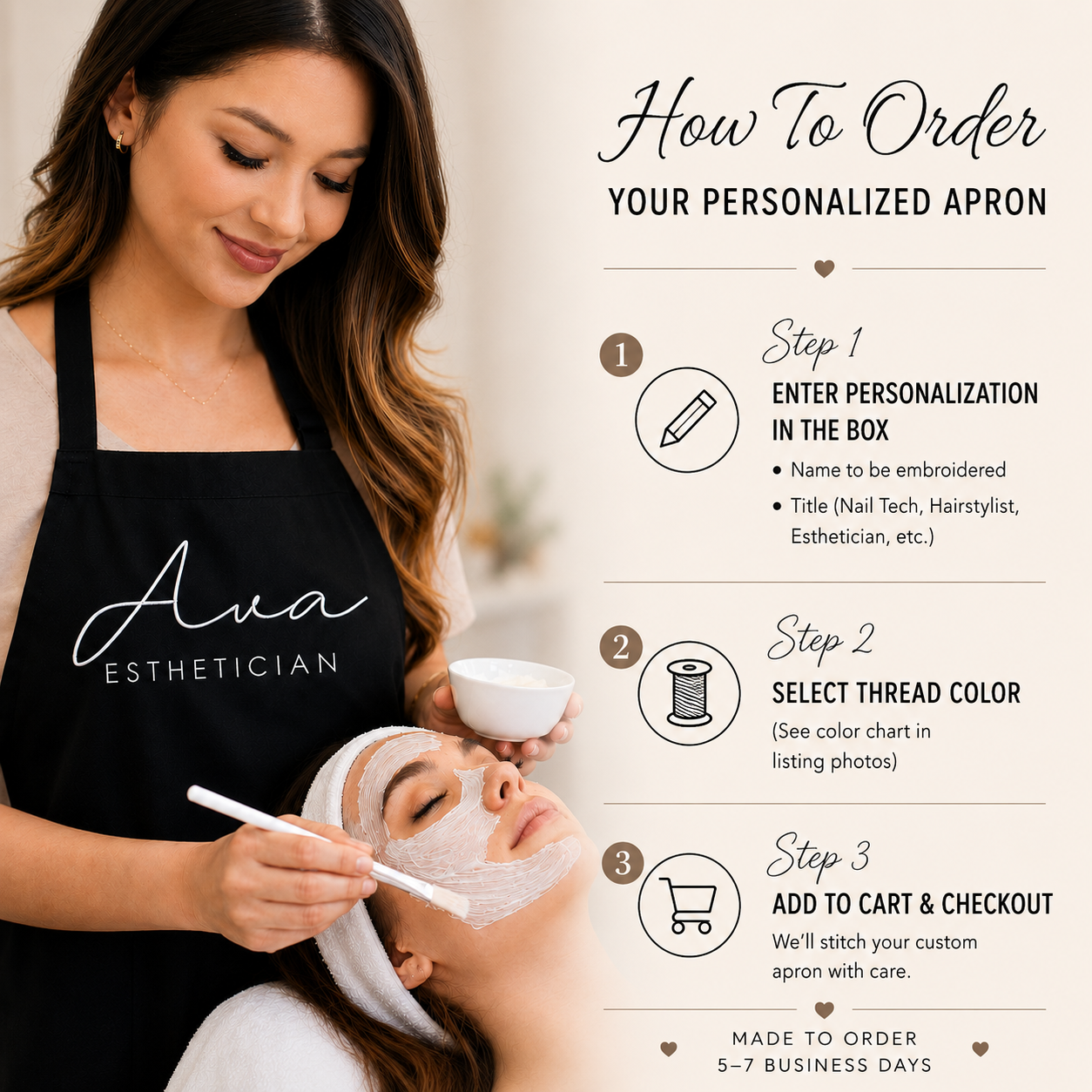 Personalized Esthetician Apron