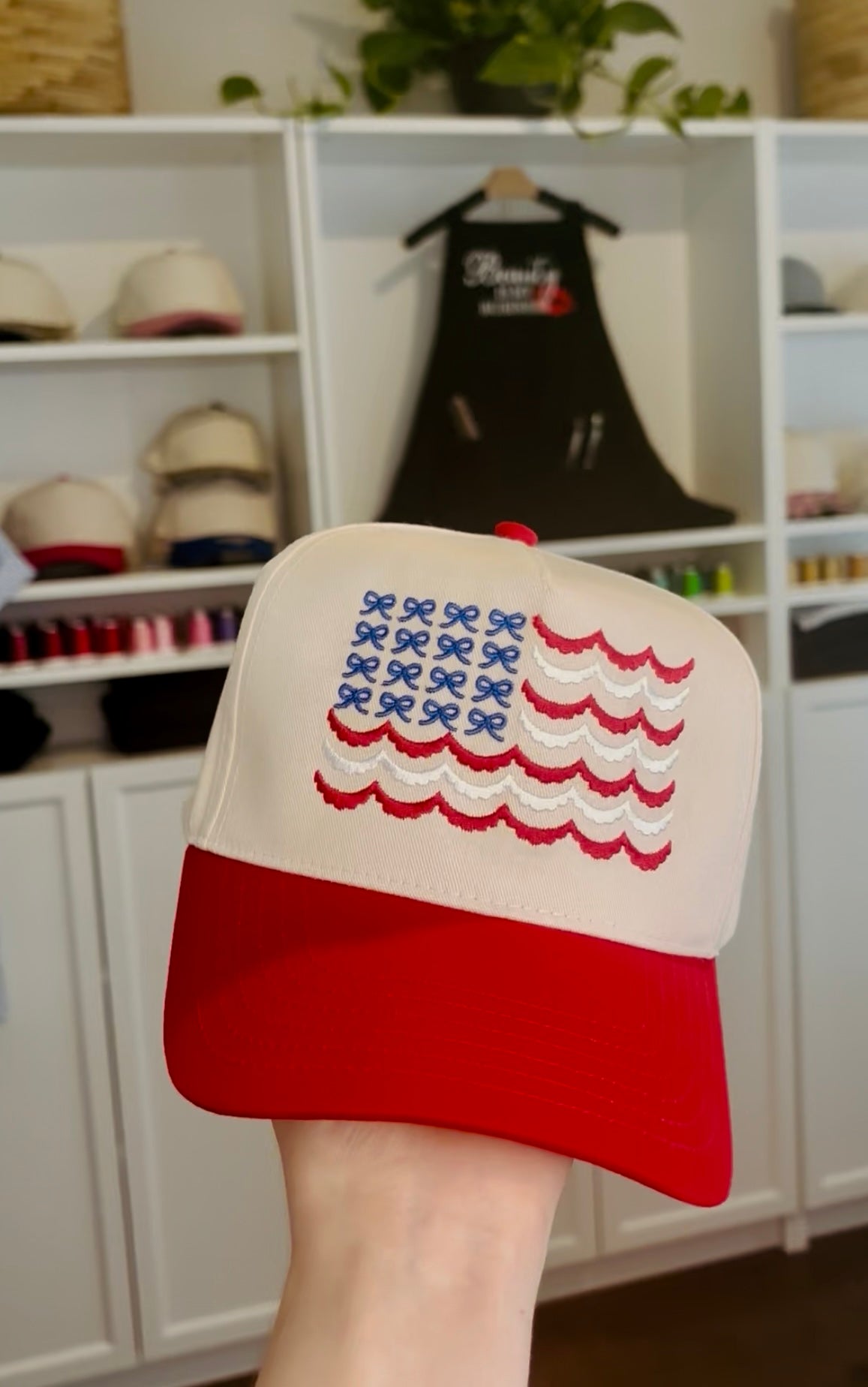 Patriotic Bow Flag Snapback Hat