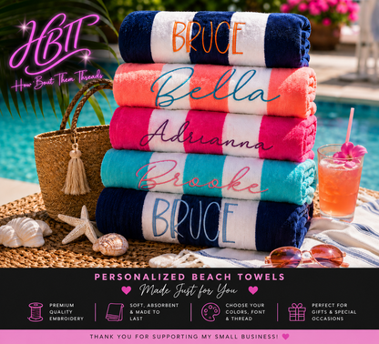 Personalized Embroidered Beach Towel