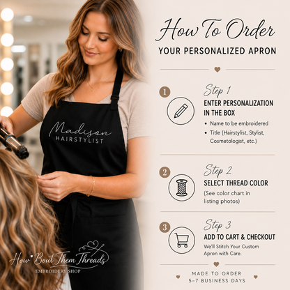 Personalized Embroidered Hairstylist Apron