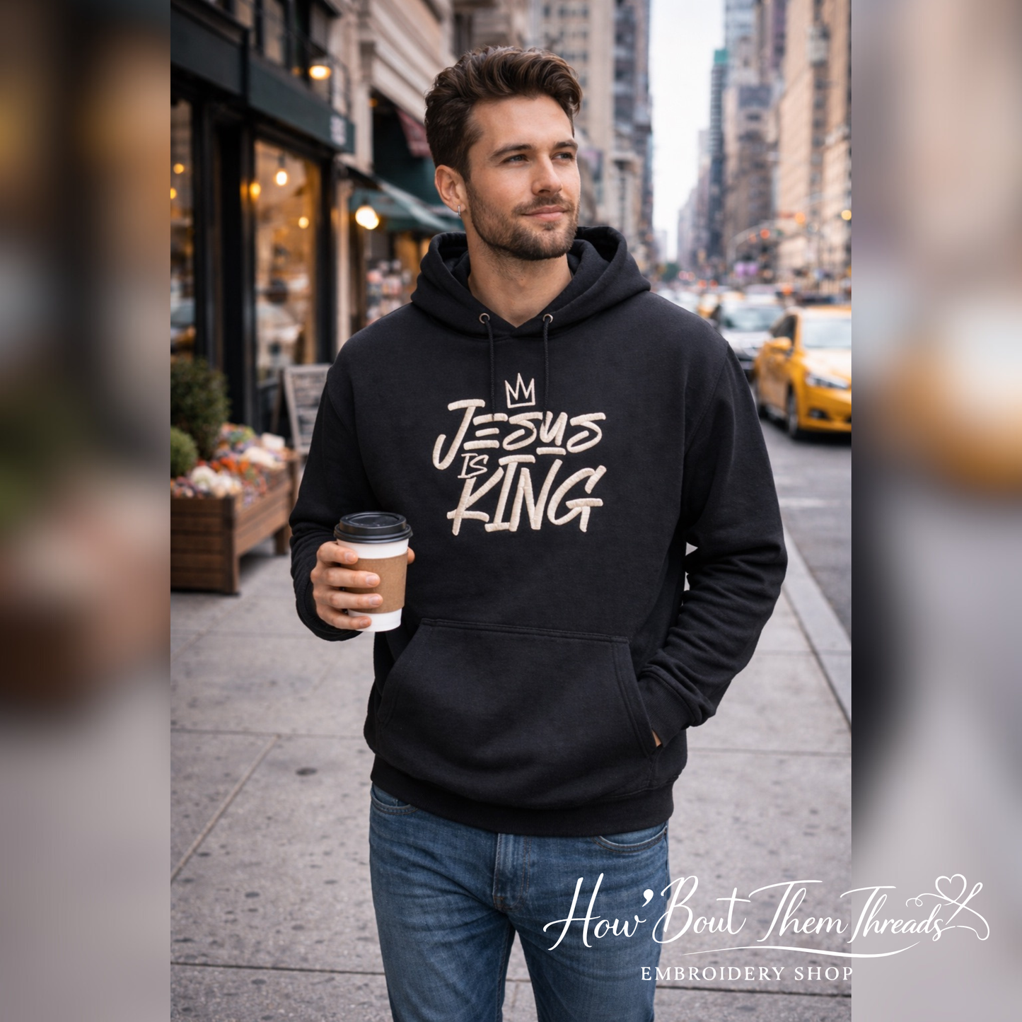 Jesus Is King Embroidered Hoodie
