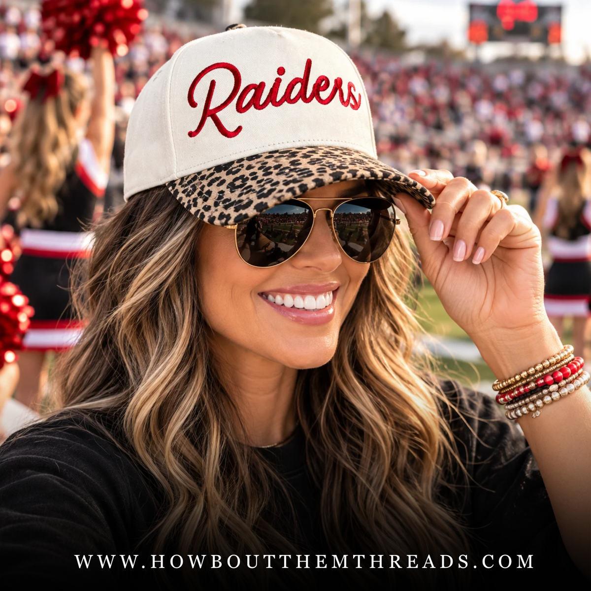 Belmont Raiders Embroidered Trucker Hat | Leopard Print Game Day Cap