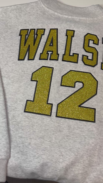 Personalized Game Day Sweatshirt | Custom Glitter Name & Number
